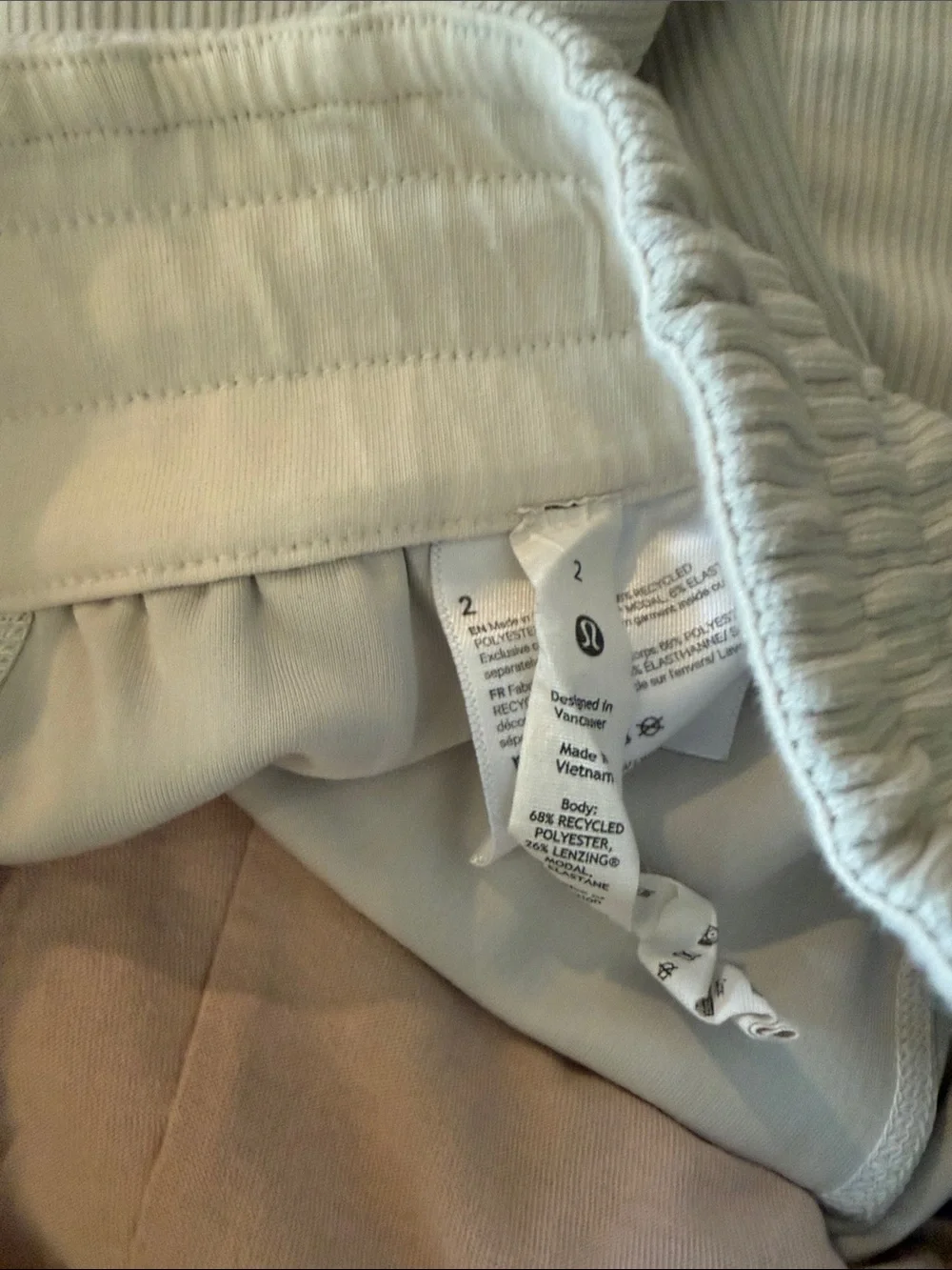 lululemon athletica Cream Ribbed Track Pants